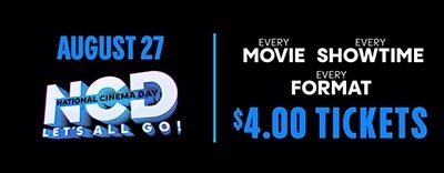 Get $4 Movie Tickets on National Cinema Day, August 27! image